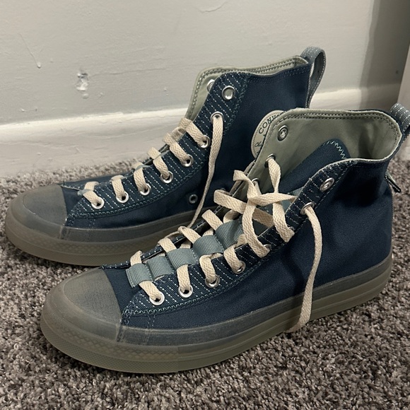 Converse Blue and Gray High-Top Sneakers - Picture 2 of 6